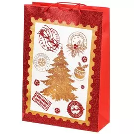 Пакет подарочный 31х12х44 см, Новогодняя почта, Y4-4183