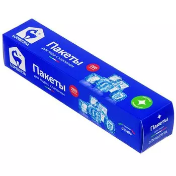 Пакеты для льда, 10 шт, 25 мкм, 280 кубиков,полиэтилен, Lomberta