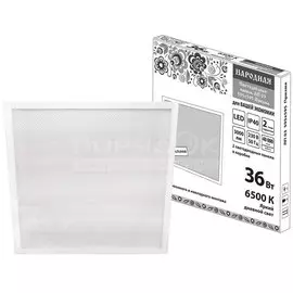 Панель светодиодная, TDM Electric, ЛП 03 Призма, 36 Вт, 6500 К, 3000 Лм, IP40, 59.5х59.5х1.9 см, универсальный, белая, SQ0329-0240