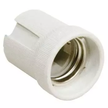 Патрон E27, подвесной, керамика, белый, 474007