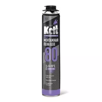 Пена монтажная Kolt, 80, профессиональная, 80 л, 1 кг, летняя, K10S80