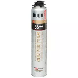 Пена монтажная KUDO, Trend 65++, профессиональная, 65 л, 1 л, летняя, KUPT10S65++
