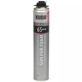 Пена монтажная KUDO, Proff 65++, профессиональная, 65 л, 1 л, летняя, KUPP10S65++