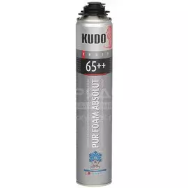 Пена монтажная KUDO, Proff 65++ Absolut Arktika Nord, профессиональная, 65 л, 1 л, зимняя, KUPP10WN65++