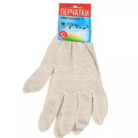 Перчатки х/б, без покрытия, 7.5 класс вязки, 5 нитей, белая основа, Люкс, европодвес