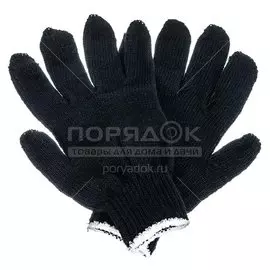 Перчатки х/б, ПВХ покрытие, универсальный размер, Премиум, черная основа, 100240