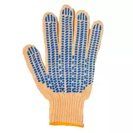 Перчатки х/б, ПВХ покрытие, волна, универсальный размер, 7.5 класс вязки, 4 нити, белая основа