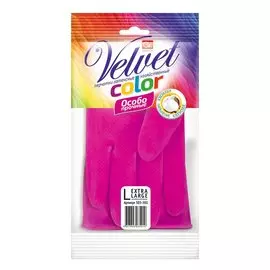 Перчатки хозяйственные резина, хлопковое напыление, L, Grifon, Color, 303-503