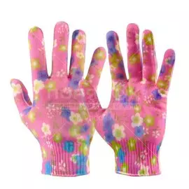 Перчатки нейлон, универсальный размер, Цветок, без ПВХ