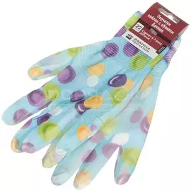 Перчатки нейлон, полиуретановый облив, Дачные/Цветок, европодвес