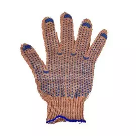 Перчатки полушерсть, ПВХ покрытие, светло-серая основа, утепленные