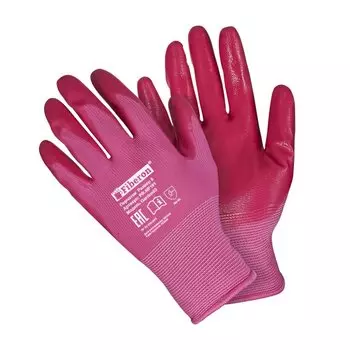 Перчатки садовые, полиэстер, нитриловый облив, 8 (М), Fiberon
