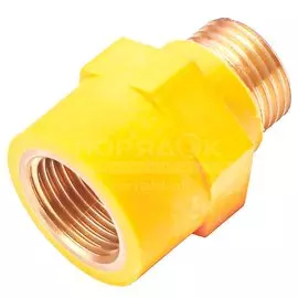 Переходник для газа, 1/2", ВН/НР, желтый, диэлектрический, внутренняя/наружная, AquaLink