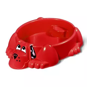 Песочница пластик, 116,5х65,5х22 см, красная, PalPlay, Собачка, П-373