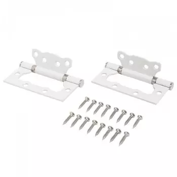 Петля накладная для деревянных дверей, Аллюр, 100х75х2.5 мм, универсальная, 2BB W, 14531, 2 шт, коробка, матовый белый