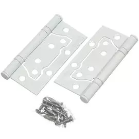 Петля накладная для деревянных дверей, без врезки, Trodos, 100х75х2 мм, 201080, белая