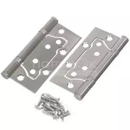 Петля накладная для деревянных дверей, Trodos, 100х75х2 мм, 201085, без врезки, никель