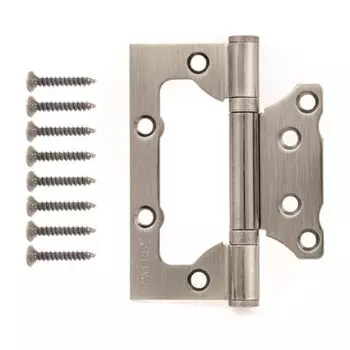 Петля накладная для деревянных дверей, Avers, 100x75x2.5 мм, универсальная, B2-CRM, 24492, 2 шт, 2 подшипника, матовый хром