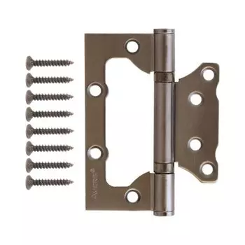 Петля накладная для деревянных дверей, Avers, 100x75x2.5 мм, универсальная, B2-GRF, 24493, 2 подшипника, графит