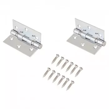 Петля врезная для деревянных дверей, Аллюр, 77х64х2.5 мм, универсальная, 2BB-FHP CP, 1103, 2 шт, 2 подшипника, коробка, хром