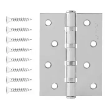 Петля врезная для деревянных дверей, Avers, 100х75х2.5 мм, B4-CR, 30115, универсальный, с 4 подшипниками, хром