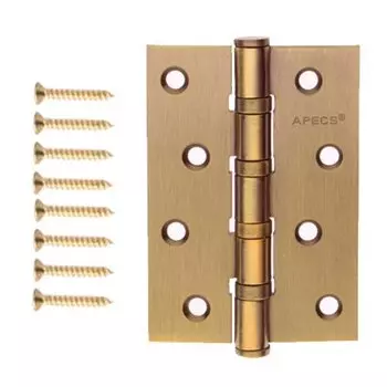 Петля врезная для деревянных дверей, Apecs, 100х70х3 мм, B4-Steel-AN, 23347, универсальный, с 4 подшипниками, антик