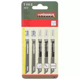 Набор пилок для электролобзика, Haisser, T111C, по дереву, ДВП, ДСП, 5 шт, быстрый рез, 4-50 мм, HS118006