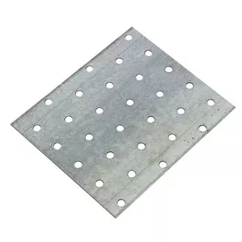 Пластина крепежная перфорированная 100х120х2 мм, ГОЦ, серебристая, Металлист, 30110012-012