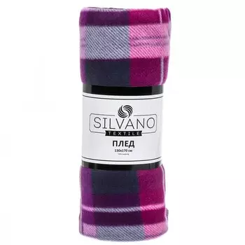 Плед 130х170 см, флис, 100% полиэстер, Silvano, Клетка 15/304-PCE, пудрово-розовый, AI-0104015