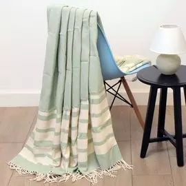 Плед 1.5-спальный, 145х180 см, 100% хлопок, Silvano, мятный, С 4915