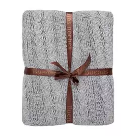 Плед 1.5-спальный, 150х200 см, 100% хлопок, Buenas Noches, GY, серый, 9287