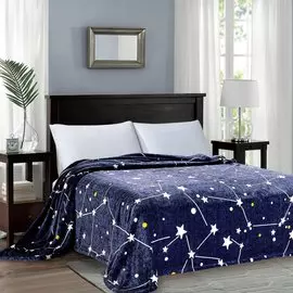 Плед 1.5-спальный, 150х200 см, микрофибра, 100% полиэстер, Silvano, синий, SТ-182