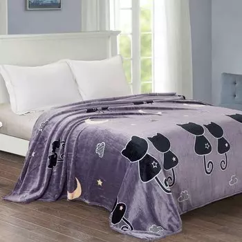 Плед 1.5-спальный, 150х200 см, велсофт, 100% полиэстер, Silvano, сиреневый, SР-299