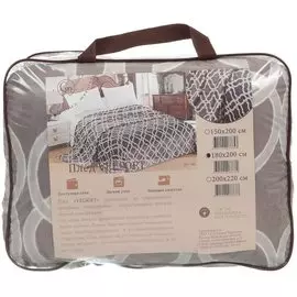 Плед 2-спальный, 180х200 см, микрофибра, 100% полиэстер, Silvano, Вензеля, серый, SP-46
