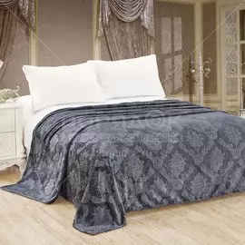 Плед 2-спальный, 180х200 см, велсофт жаккард, 100% полиэстер, Cleo, Парма, серый, 180/098-OP