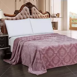 Плед 2-спальный, 180х200 см, велсофт жаккард, 100% полиэстер, Cleo, Парма, розовый, 180/151-OP