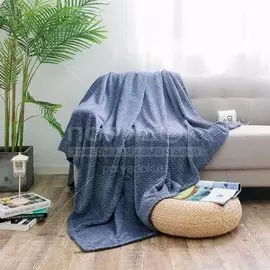 Плед 2-спальный, 180х200 см, велсофт жаккард, 100% полиэстер, Cleo, Роял плюш, темно-серый, 180/008-RP/CL