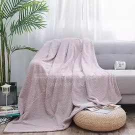 Плед 2-спальный, 180х200 см, велсофт жаккард, 100% полиэстер, Cleo, Роял плюш, светло-розовый, 180/020-RP/CL