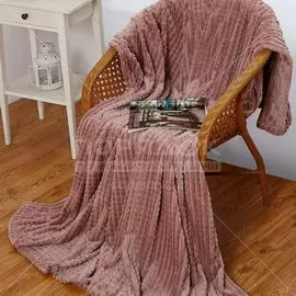 Плед евростандарт, 200х220 см, велсофт, 100% полиэстер, Cleo, Carre, темно-бежевый, 200/003-CR