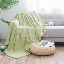 Плед 1.5-спальный, 150х200 см, велсофт жаккард, 100% полиэстер, Cleo, Роял плюш, фисташковый, 150/013-RP/CL