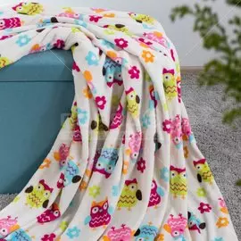 Плед детский Guten Morgen Веселые совушки неон, 100х150 см