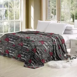 Плед евростандарт, 200х220 см, 100% полиэстер, Silvano, Газета, SP-Buh1-5