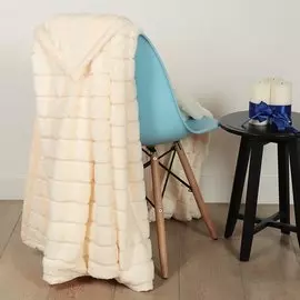 Плед евростандарт, 200х230 см, 100% полиэстер, Silvano, Норка, белый, SPE61216-2 Y8-2971