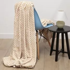 Плед евростандарт, 200х240 см, 100% полиэстер, Silvano, Зефир, капучино