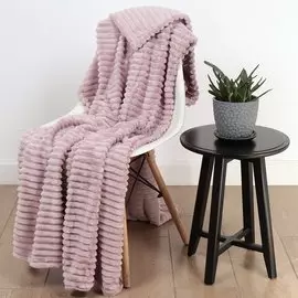 Плед евростандарт, 240х260 см, 100% полиэстер, Silvano, Неаполь Полоски, пыльно-розовый