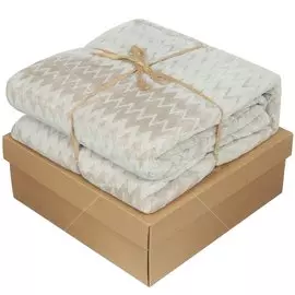 Плед Silvano двуспальный (180х200 см) полиэстер, Ницца Змейка утренний кофе