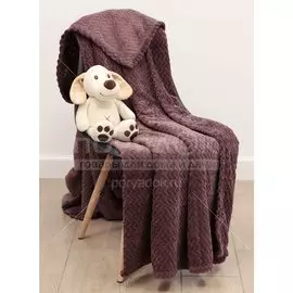 Плед Silvano евро (200х220 см) полиэстер, Марокко зиг-заг темный орех