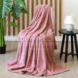 Плед евростандарт, 200х240 см, 100% полиэстер, Silvano, Монако Квадраты, пепельно-розовый, SQF-200-12