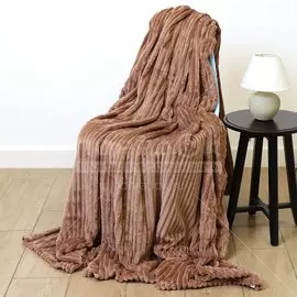 Плед Silvano полутораспальный (150х200 см) полиэстер, Полоски шоколадный SP-214