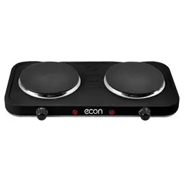 Плита электрическая Econ, ECO-232HP, 2000 Вт, 2 конфорки, диск, эмаль, механическая, переключатель поворотный, черная